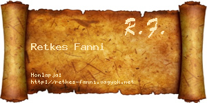 Retkes Fanni névjegykártya