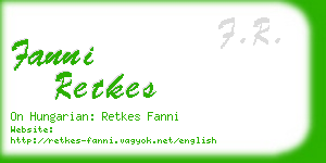 fanni retkes business card